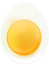 중간으로 삶은 계란